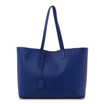 SAINT LAURENT Calfskin Large Shopping Tote Ultramarine