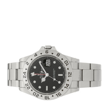 ROLEX Stainless Steel 40mm Oyster Perpetual Date Explorer II Watch Black 16570