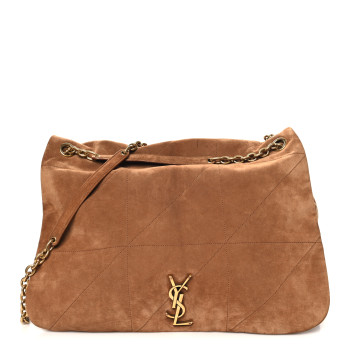 SAINT LAURENT Suede Matelasse Monogram Large Jamie 4.3 Brown Caramel