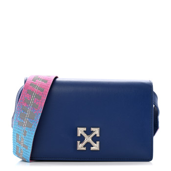 OFF-WHITE Calfskin Jitney 0.5 Crossbody Bag Blue