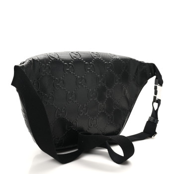GUCCI Calfskin GG Tennis Embossed Pocket Belt Bag Black