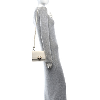 PRADA Saffiano Heart Lock Crossbody Bag White