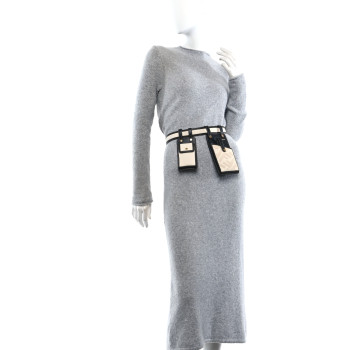 FENDI Calfskin Canvas Multi Accessory Belt Beige Black