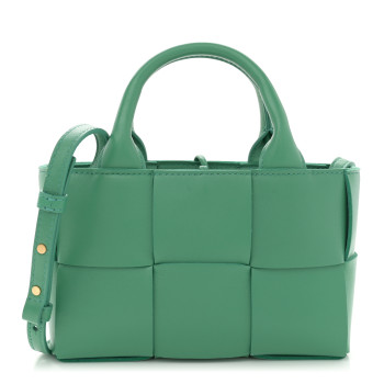BOTTEGA VENETA Nappa Maxi Intreccio Mini Arco Tote Green
