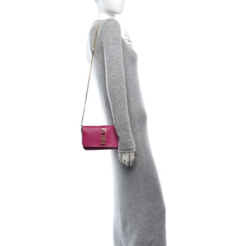 FENDI Vitello Grace Matte Fendigraphy Wallet on Chain Ciclamino Pilar