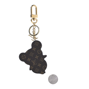 LOUIS VUITTON LV x TM Cowhide Monogram Superflat Panda Key Ring Bag Charm Multicolor