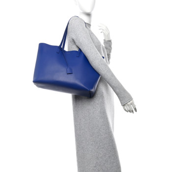SAINT LAURENT Calfskin Large Shopping Tote Ultramarine