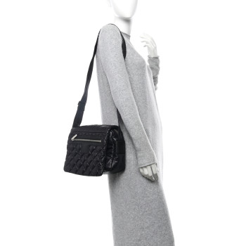 CHANEL Nylon Small Coco Cocoon Messenger Bag Black