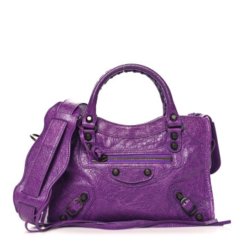 BALENCIAGA Agneau Classic Hardware Mini City Ultraviolet