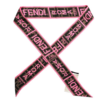 FENDI Silk Wrappy Bandeau Pink Tobacco