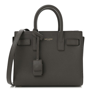 SAINT LAURENT Grained Calfskin Nano Sac De Jour Coal