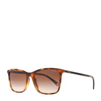CHANEL Acetate Polarized CC Square Sunglasses 5447-A Tortoise