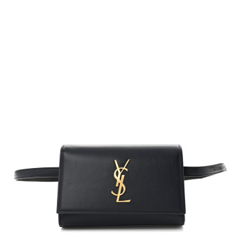 SAINT LAURENT Smooth Calfskin Monogram Kate Belt Bag Deep Marine Black