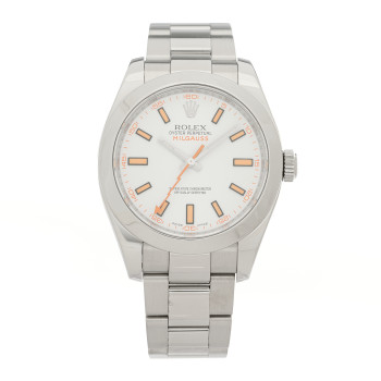 ROLEX Stainless Steel 40mm Oyster Perpetual Milgauss Watch  White 116400