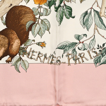 HERMES Silk Au Coeur Des Bois Scarf 90
