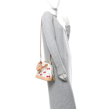 LOUIS VUITTON LV X TM Monogram Cerises Alma BB White