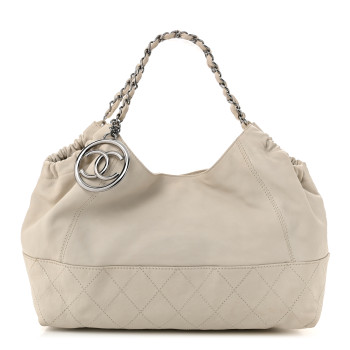 CHANEL Calfskin Baby Coco Cabas White