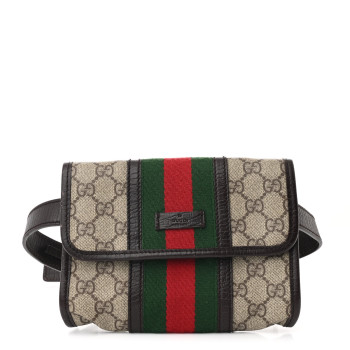 GUCCI GG Monogram Plus Web Belt Bag Dark Brown