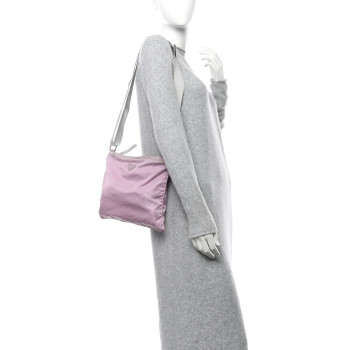 PRADA Nylon Vela Sport Flat Messenger Bag Rosa