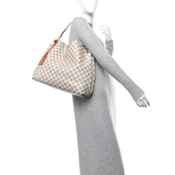 LOUIS VUITTON Damier Azur Graceful MM Rose Ballerine