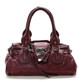 CHLOE Calfskin Medium Paddington Satchel Red