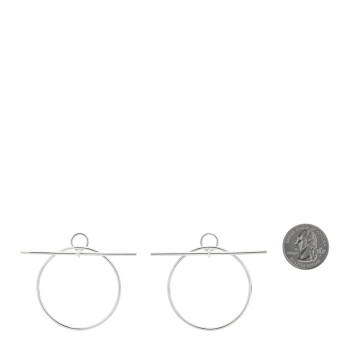 HERMES Sterling Silver MM Loop Earrings