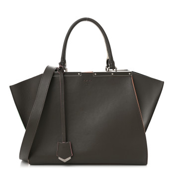 FENDI Vitello Dolce Century Petite 3Jours Tote Carbone