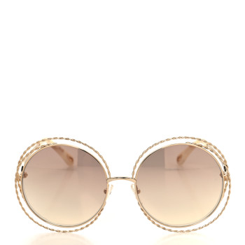 CHLOE Metal Carlina Oversize Round Sunglasses CE114ST Gold