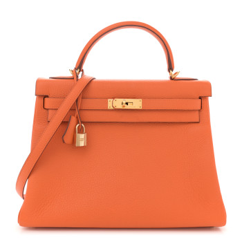 HERMES Togo Kelly Retourne 32 Orange