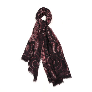 CHANEL Cashmere Silk CC Logo Scarf Shawl Purple