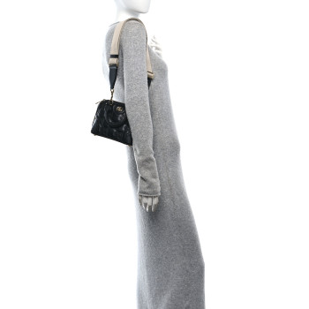 GUCCI Calfskin GG Matelasse Mini Top Handle Bag Black