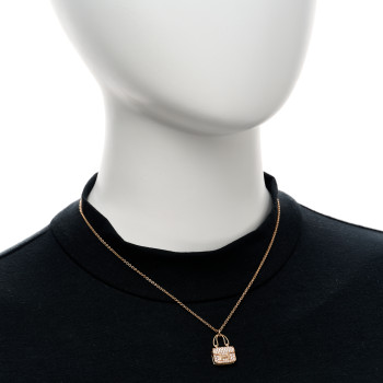 HERMES 18K Rose Gold Diamond Constance Amulettes Pendant Necklace