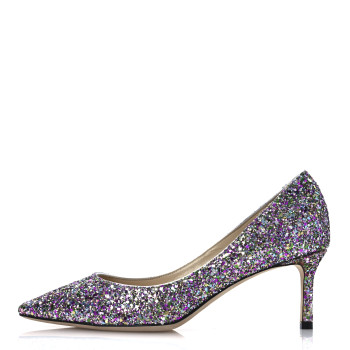 JIMMY CHOO Coarse Glitter Fabric Romy 60 Pumps 37 Confetti