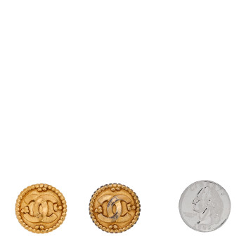 CHANEL Round CC Clip On Earrings Gold