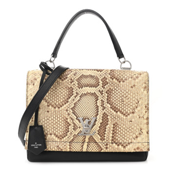 LOUIS VUITTON Snakeskin Lockme II Top Handle Black