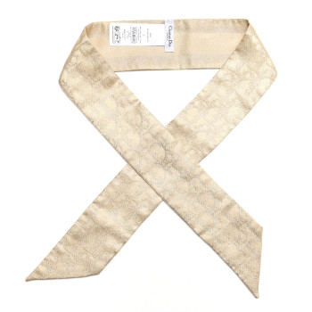 CHRISTIAN DIOR Silk Toile De Jouy Sauvage Mitzah Scarf Ecru Gold