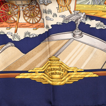 HERMES Silk Automobile Scarf 90