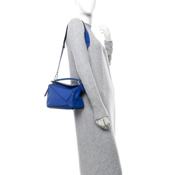 LOEWE Calfskin Small Puzzle Bag Electric Blue