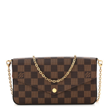 LOUIS VUITTON Damier Ebene Pochette Felicie Chain Wallet