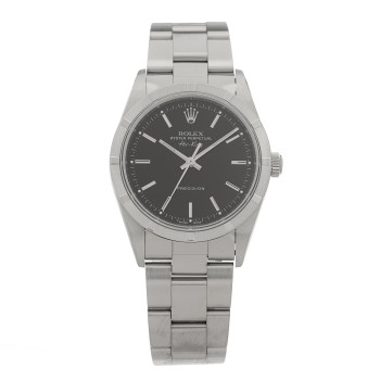 ROLEX Stainless Steel 34mm Oyster Perpetual Air-King Precision Watch Black 14010