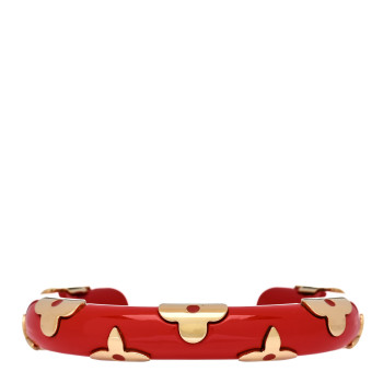 LOUIS VUITTON Resin Daily Monogram Bracelet S Red