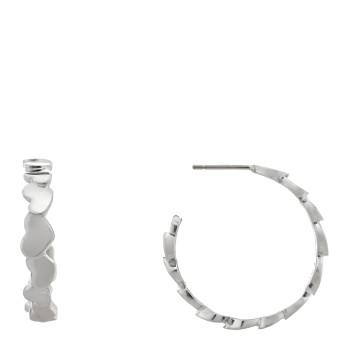 TIFFANY Sterling Silver Paloma Picasso Modern Hearts Hoop Earrings