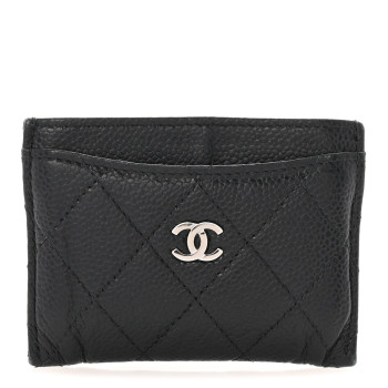 CHANEL Caviar Quilted Card Holder Black