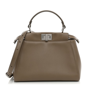 FENDI Nappa Mini Peekaboo Iconic Satchel Tortora