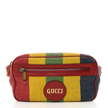 GUCCI Canvas Marley Stripe Script Logo Gucci Belt Bag 80 32 Multicolor