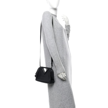 BOTTEGA VENETA Calfskin Small The Point Triangle Bag Black