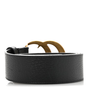 GUCCI Textured Calfskin Double G 40mm Belt 95 38 Black