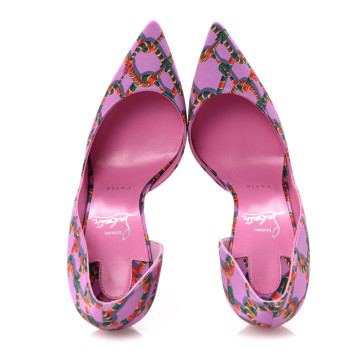 CHRISTIAN LOUBOUTIN Satin Printed Iriza 100 Pumps 39 Gummy