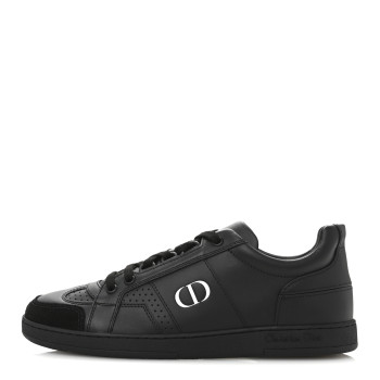 CHRISTIAN DIOR Calfskin Suede Logo Sneakers 37 Black