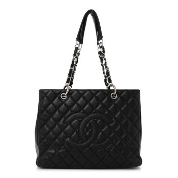 CHANEL Caviar Quilted Grand Shopping Tote GST Black